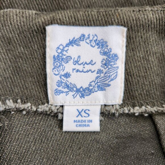 Francesca's Blue Rain Rosie Boho Floral Embroidered Olive Green Mini Skirt XS - Picture 6 of 10